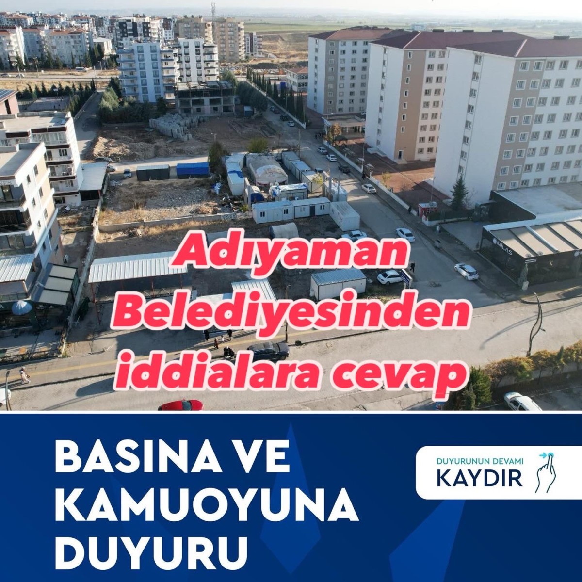 Adıyaman Belediyesinden iddialara cevap